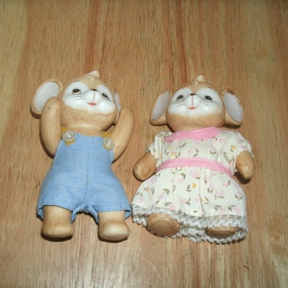 vintage porcelain bisque mice figures - Picture 1 of 3